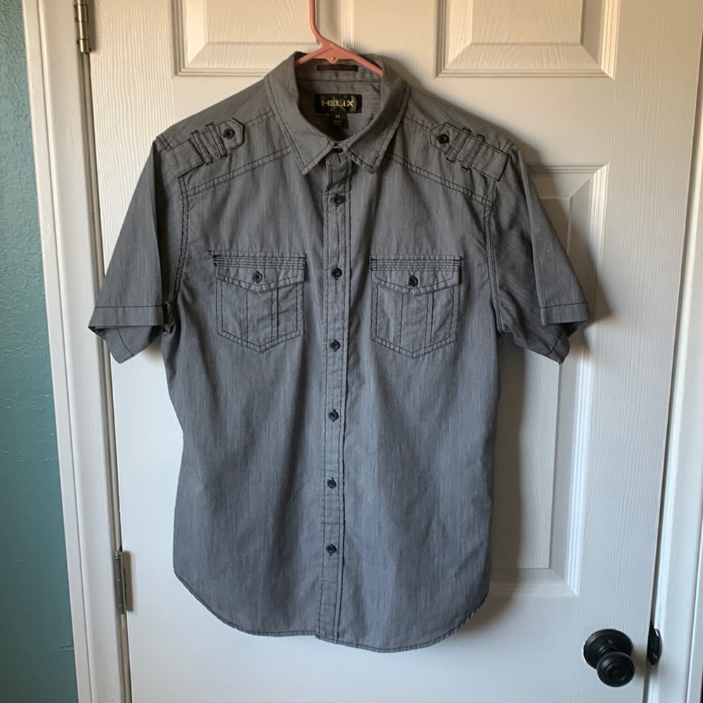 Mens Athletic Fit Helix shirt sleeve shirt